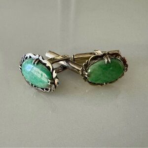 Vintage Green Stone Cufflinks